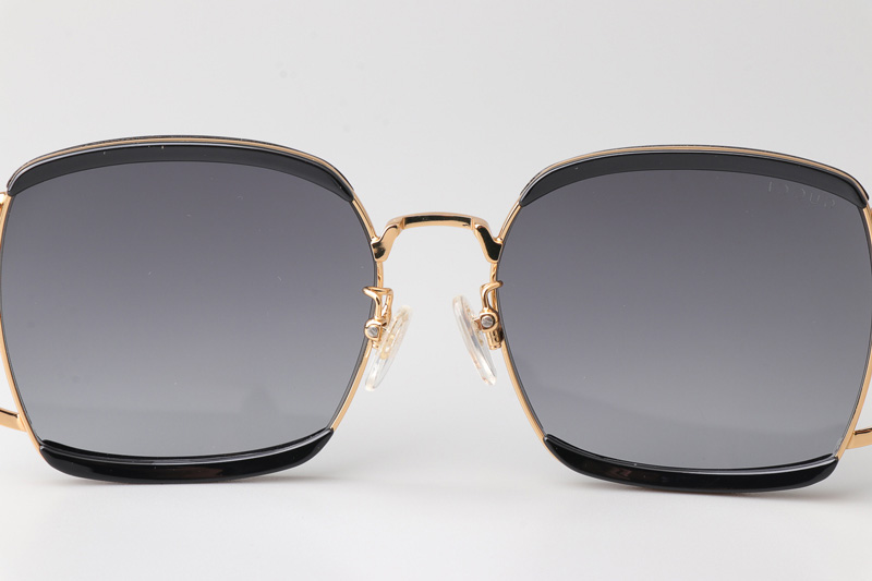 GG0593SK Sunglasses Gold Black Gray