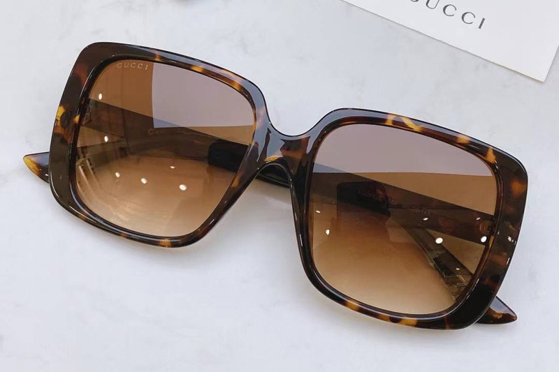 GG0632SA Sunglasses Tortoise Gradient Brown