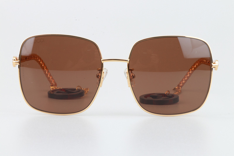 GG0724S Sunglasses Gold Brown