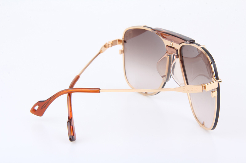 GG0739S Sunglasses In Brown Gold Gradient Brown Lens