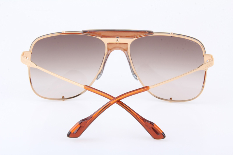 GG0739S Sunglasses In Brown Gold Gradient Brown Lens