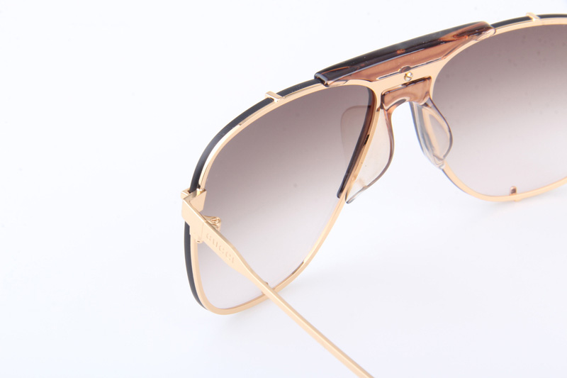 GG0739S Sunglasses In Brown Gold Gradient Brown Lens