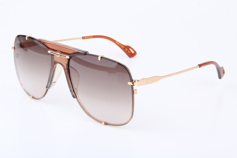 GG0739S Sunglasses In Brown Gold Gradient Brown Lens