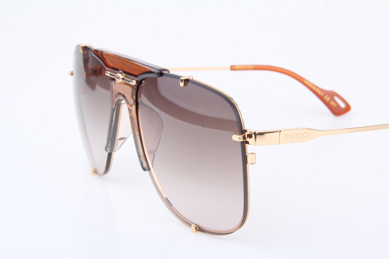 GG0739S Sunglasses In Brown Gold Gradient Brown Lens