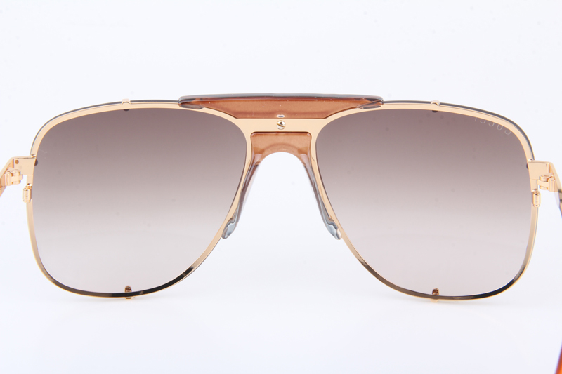 GG0739S Sunglasses In Brown Gold Gradient Brown Lens