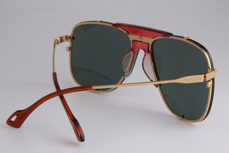 GG0739S Sunglasses In Red Gold Grey Lens