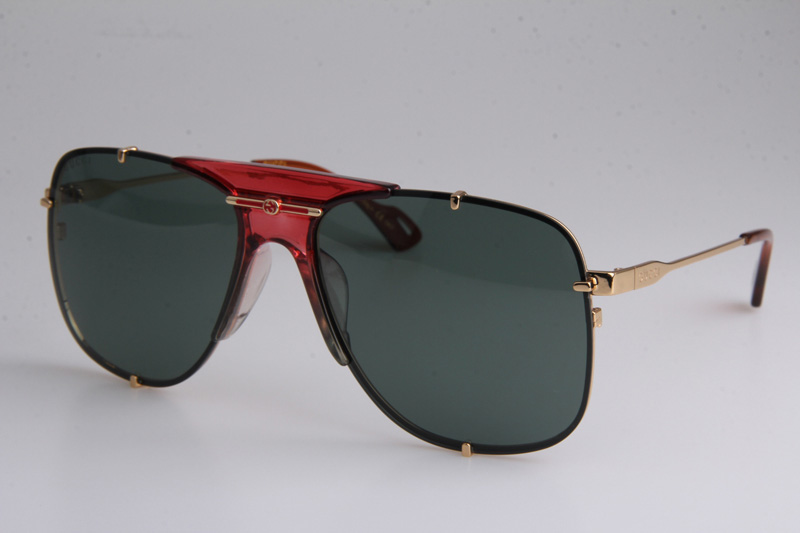 GG0739S Sunglasses In Red Gold Grey Lens