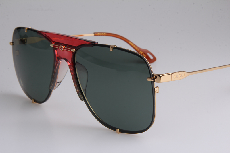 GG0739S Sunglasses In Red Gold Grey Lens