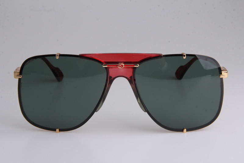 GG0739S Sunglasses In Red Gold Grey Lens