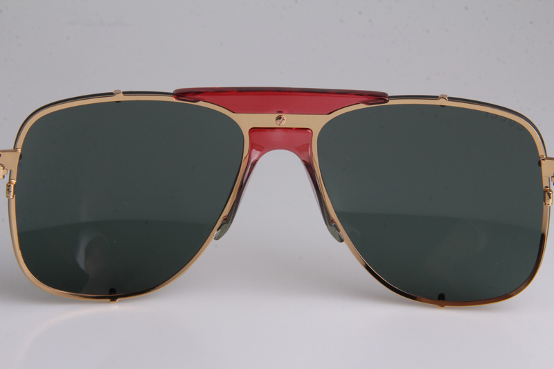 GG0739S Sunglasses In Red Gold Grey Lens