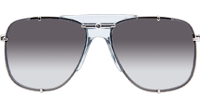 GG0739S Sunglasses In Transparent Silver Gradient Grey Lens