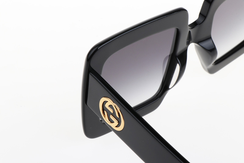 GG0783S Sunglasses In Black Gold Gradient Grey