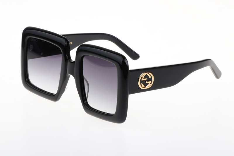 GG0783S Sunglasses In Black Gold Gradient Grey