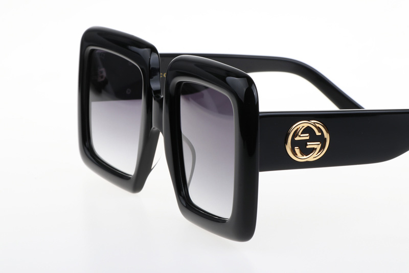 GG0783S Sunglasses In Black Gold Gradient Grey