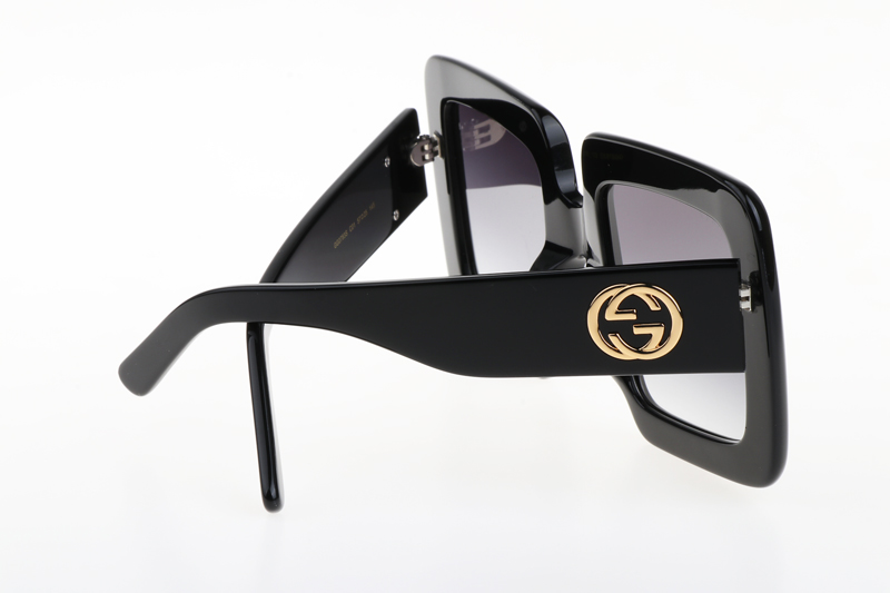 GG0783S Sunglasses In Black Gold Gradient Grey