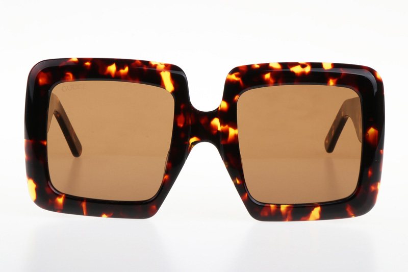 GG0783S Sunglasses In Tortoise Gold Brown Lens