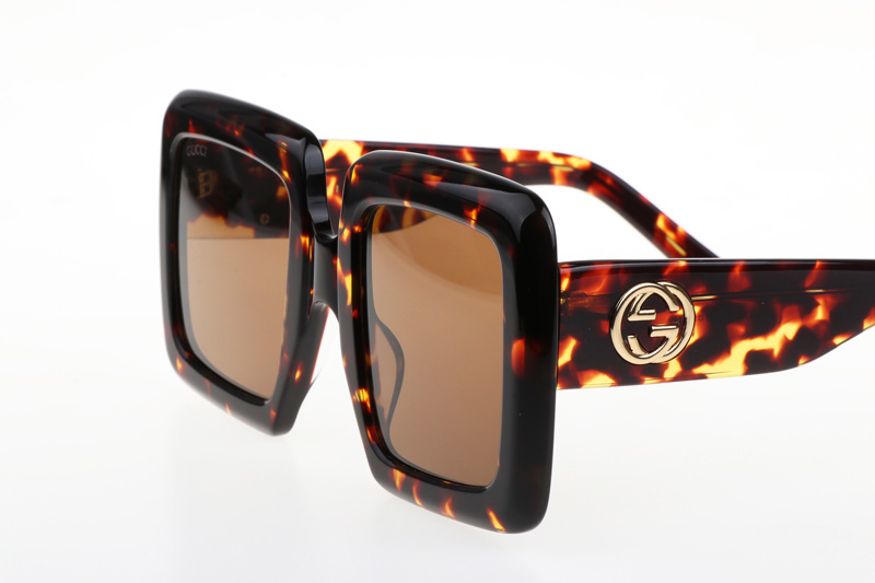 GG0783S Sunglasses In Tortoise Gold Brown Lens