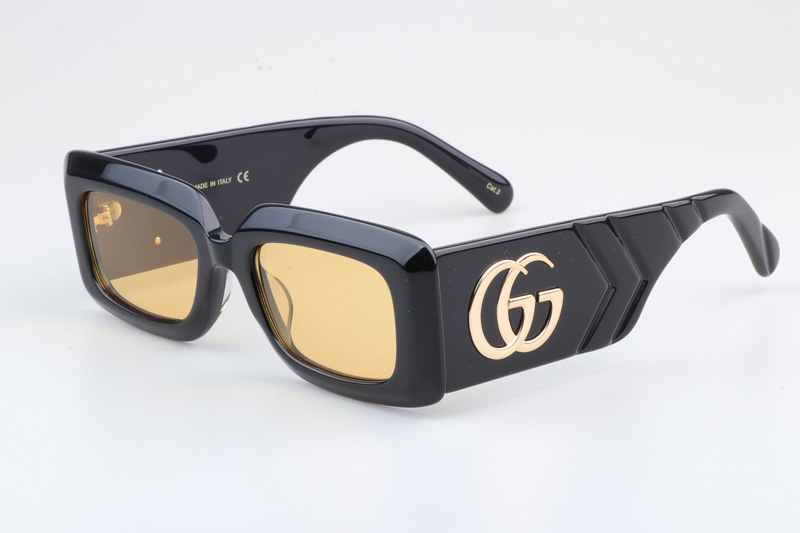 GG0811S Sunglasses Black Yellow