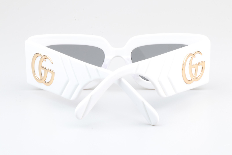 GG0811S Sunglasses White Silver