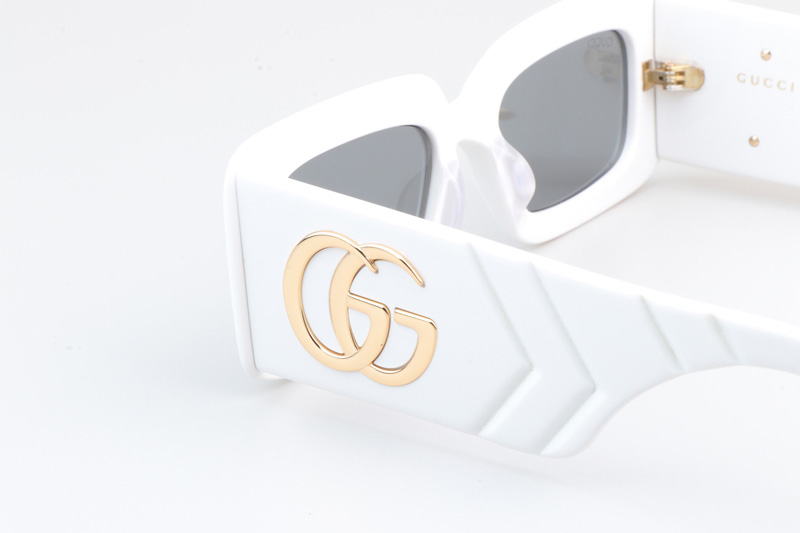 GG0811S Sunglasses White Silver