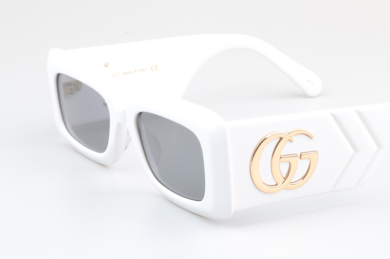 GG0811S Sunglasses White Silver