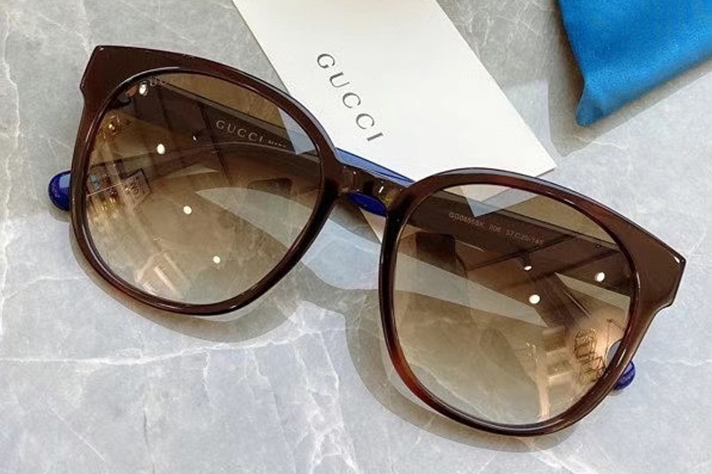 GG0855SK Sunglasses In Tortoise Blue
