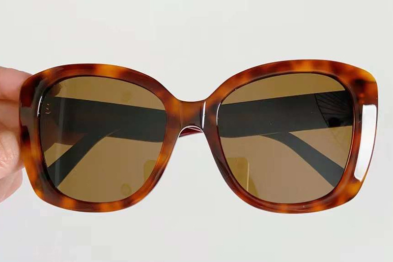 GG0860S Sunglasses Tortoise Green Brown