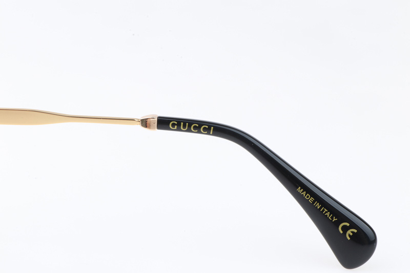 GG0904S Sunglasses In Black Gold Green Lens