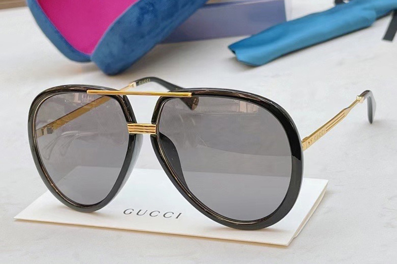 GG0904S Sunglasses In Black Gold Grey