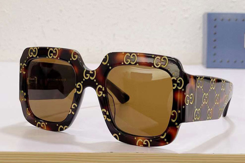 GG0981S Sunglasses Tortoise Logo Brown