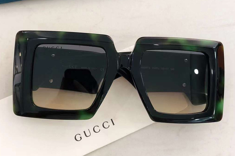 GG0997S Sunglasses Green Gradient Gray