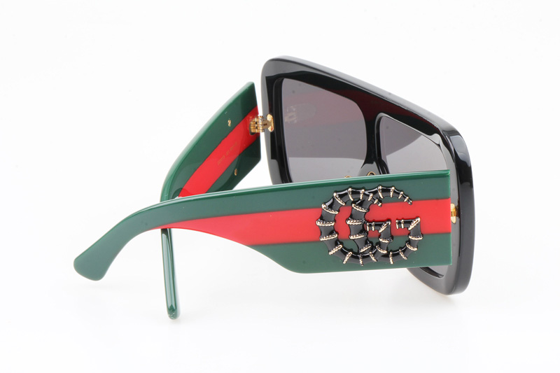 GG1011S Sunglasses Black Green Gray