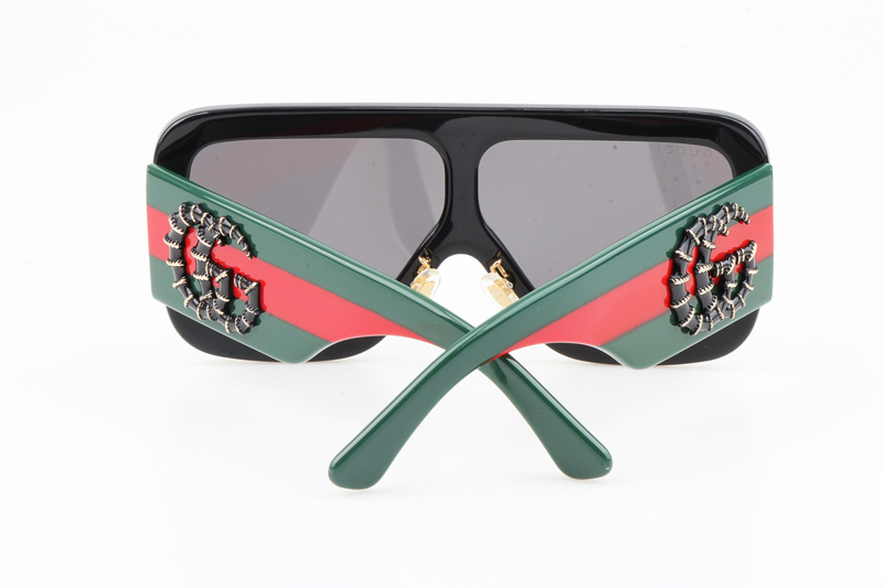 GG1011S Sunglasses Black Green Gray