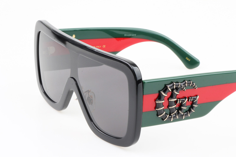 GG1011S Sunglasses Black Green Gray