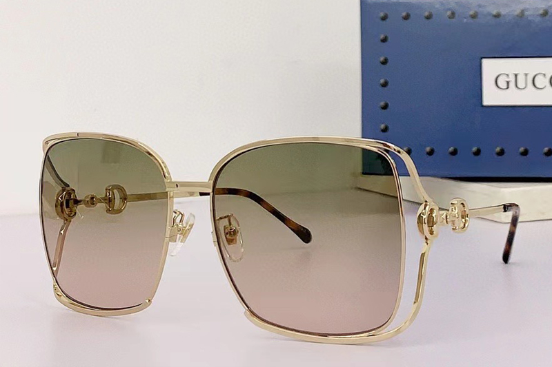 GG1020S Sunglasses In Gold Gradient Green