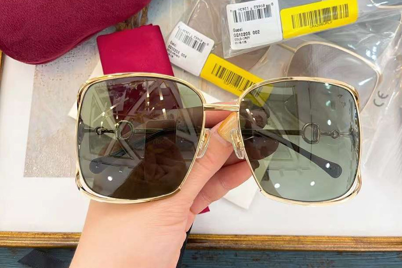GG1020S Sunglasses In Gold Green