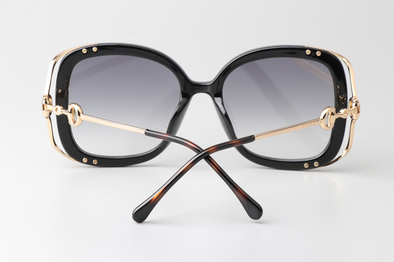 GG1021S Sunglasses Black Gold Gradient Gray