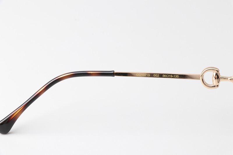GG1021S Sunglasses Black Gold Gradient Gray