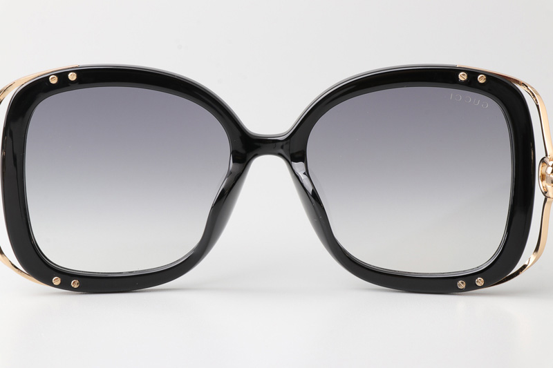 GG1021S Sunglasses Black Gold Gradient Gray