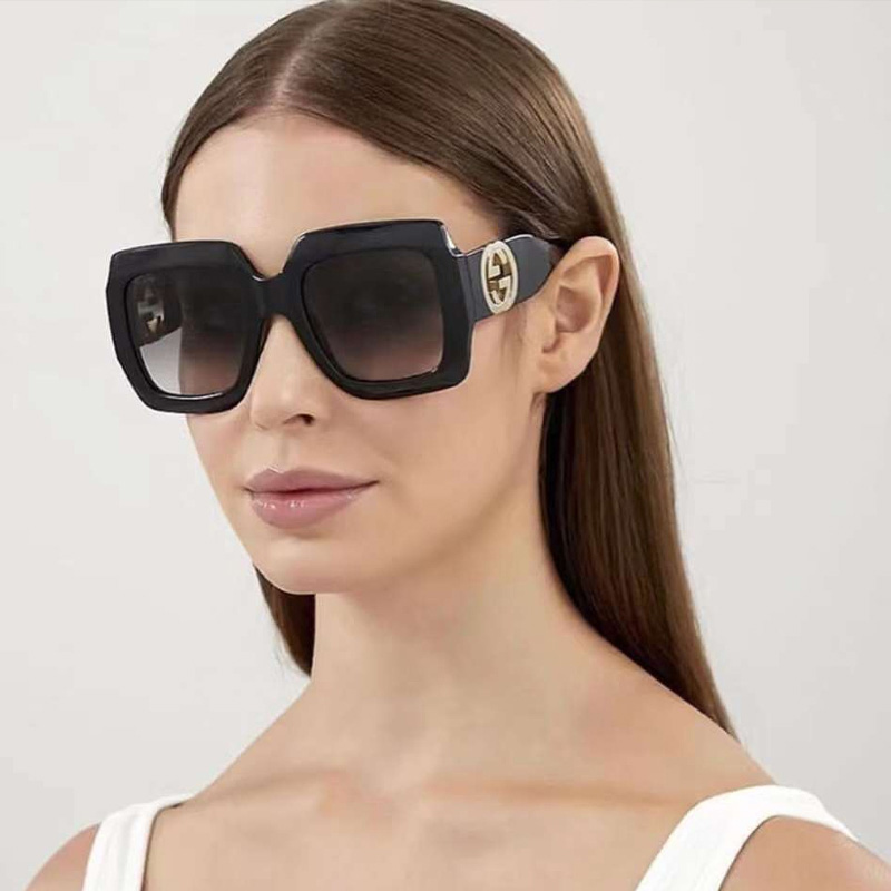 GG1022S Sunglasses Black Gold Gradient Gray