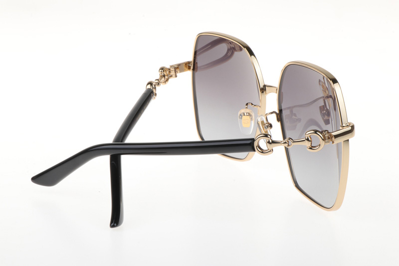 GG1024S Sunglasses In Gold Black Gradient Grey