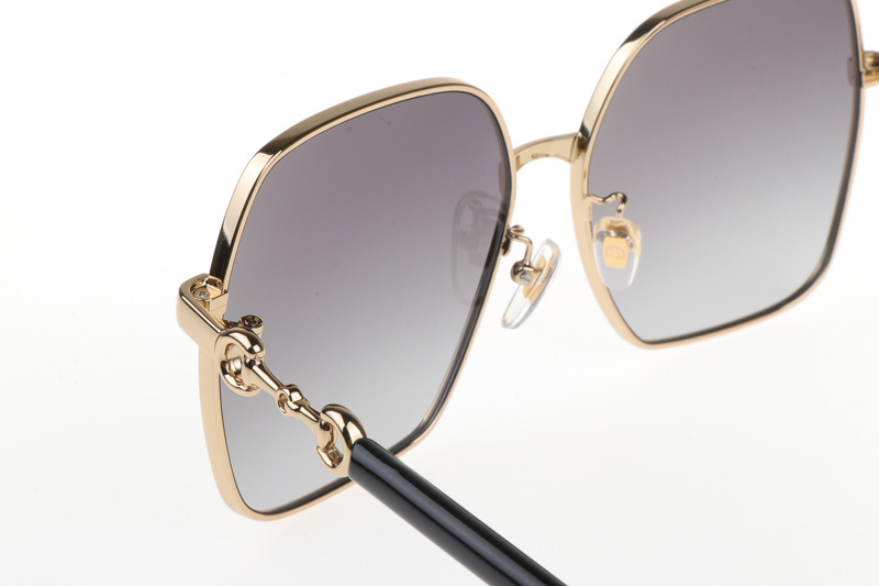 GG1024S Sunglasses In Gold Black Gradient Grey