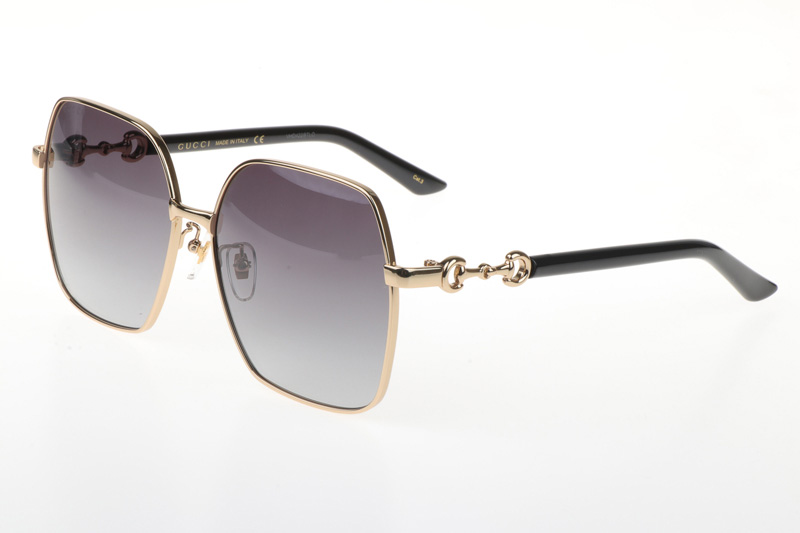 GG1024S Sunglasses In Gold Black Gradient Grey