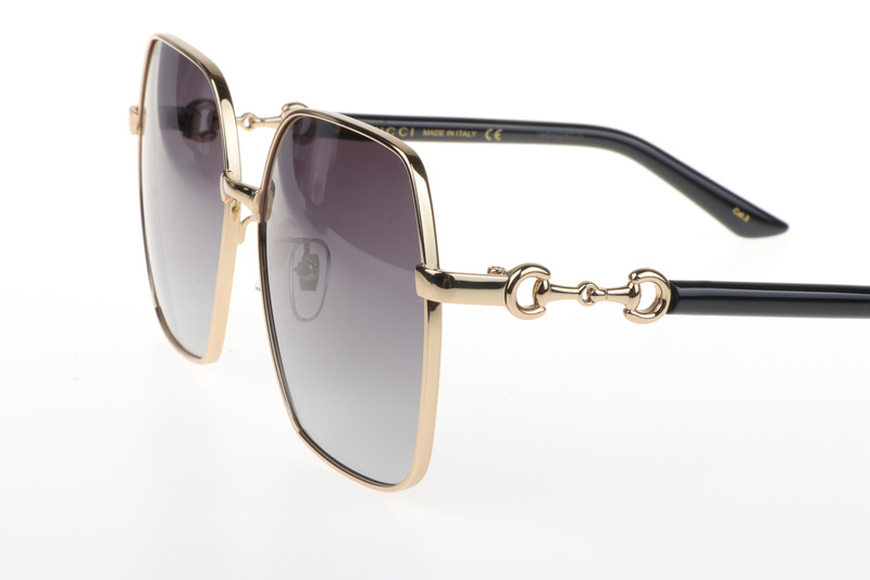 GG1024S Sunglasses In Gold Black Gradient Grey