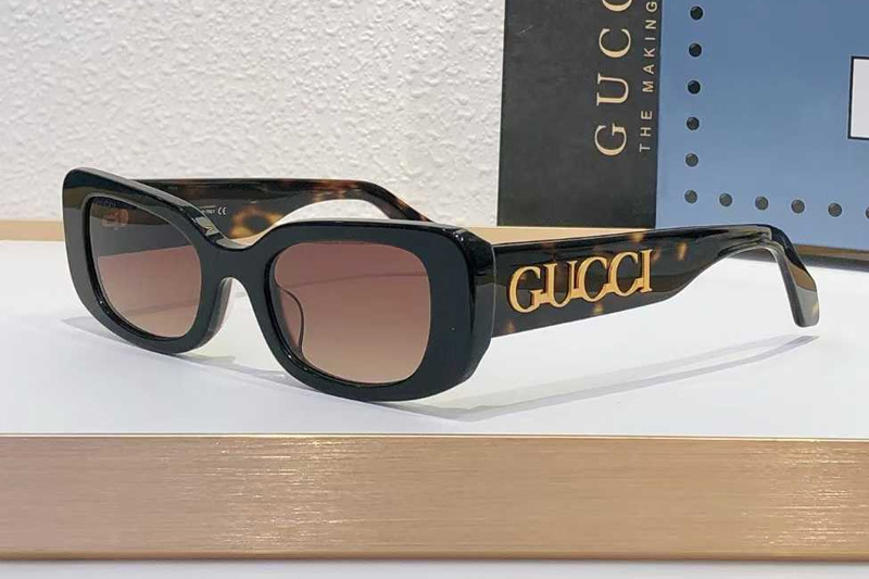GG1081S Sunglasses Black Tortoise Gradient Brown