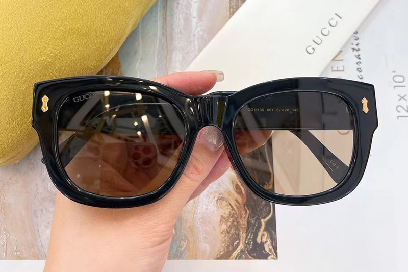 GG1110S Sunglasses In Black Yellow Lens