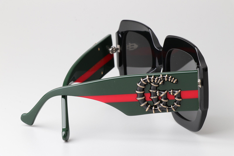 GG1127S Sunglasses Black Green Gray