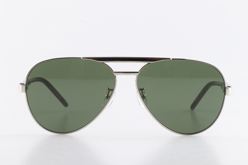 GG1163S Sunglasses Silver Gray Green