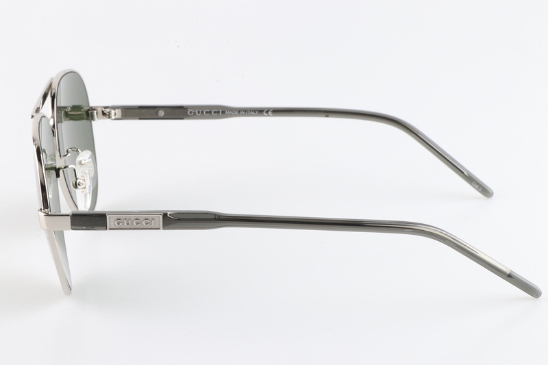 GG1163S Sunglasses Silver Gray Green