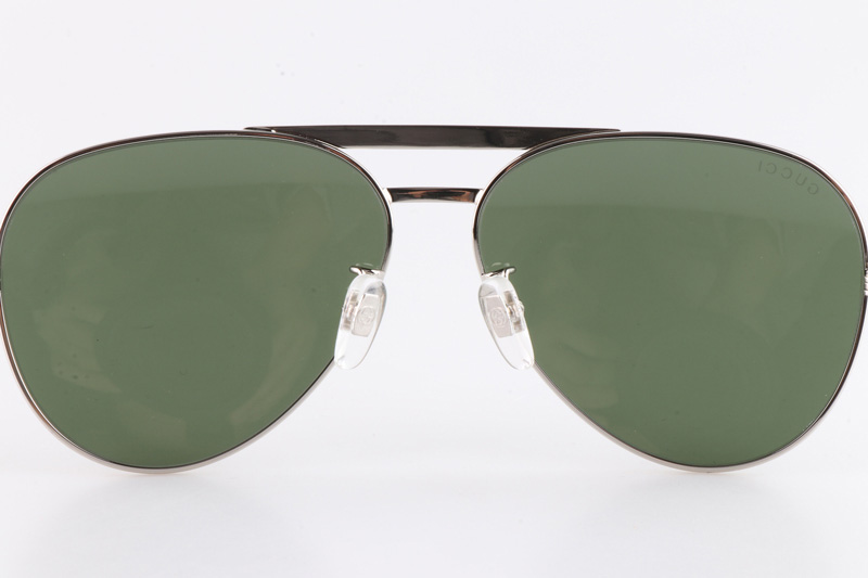 GG1163S Sunglasses Silver Gray Green